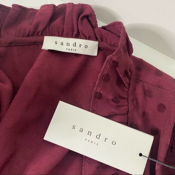 NWT Sandro Jasmine Polka Dot Print Mini Dress - Picture 8 of 8